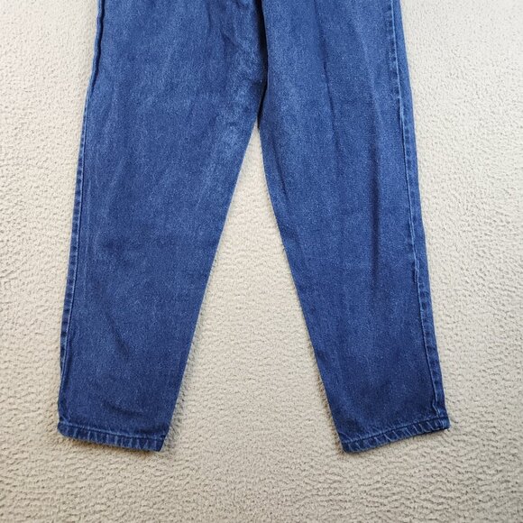Womens 7/8 Misses Relaxed Fit Jeans Tapered Leg Blue 90's Dark Wash Cotton Denim - Picture 11 of 13